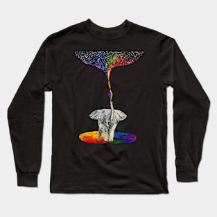 Rainbow Elephant Long Sleeve T-Shirt